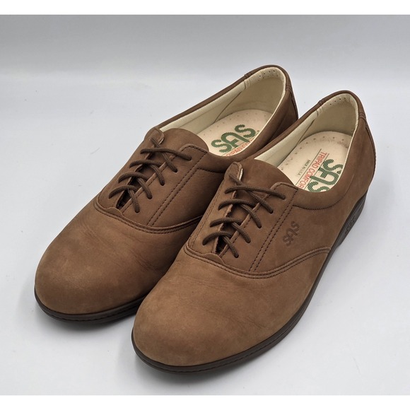 SAS Whisper Walking Oxford Womens 9 N Brown Suede Lace Up Tripad Comfort Shoes. - Picture 2 of 13